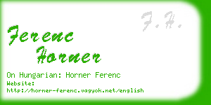 ferenc horner business card